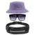 Kit Chapéu Bucket Hat, Pochete Ajustável Saída Fone E Óculos de Sol Quadrado Armação Transparente Com Proteção MD-31 Lilás