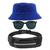 Kit Chapéu Bucket Hat, Pochete Impermeável Saída Fone E Óculos de Sol Retangular Feminino E Masculino Clubmaster MD-39 Azul royal
