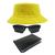 Kit Chapéu Bucket, Óculos de Sol Retangular Esporte E Carteira Masculina MD-01 Amarelo