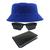 Kit Chapéu Bucket, Óculos de Sol Retangular Esporte E Carteira Masculina MD-01 Azul royal