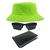 Kit Chapéu Bucket, Óculos de Sol Retangular Esporte E Carteira Masculina MD-01 Verde neon