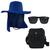 Kit Chapéu Pescador Australiano, Bolsa Pochete Bag E Oculos De Sol Azul royal