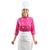 Kit chef cozinha feminino Dolmã manga 3/4 + Avental branco + Chapéu branco Rosa