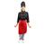 Kit chef cozinha feminino Dolmã manga 3/4 + Avental vermelho + Chapéu preto Preto