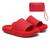 Kit Chinelo Nuvem Slide Tira Larga + Carteira Casual Vermelho