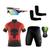 Kit Ciclismo Camisa C/ Proteção UV e Bermuda em Gel + Óculos Esportivo + Manguitos Punisher Preto e Vermelho