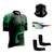 Kit Ciclismo Camisa C/ Proteção UV + Manguitos + Óculos de Proteção Espelhado + Bandana Ciclista verde