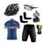 Kit Ciclismo Camisa e Bermuda C/ Forro Gel + Capacete + Luvas + Acessórios Itália 01