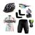 Kit Ciclismo Camisa e Bermuda C/ Forro Gel + Capacete + Luvas + Acessórios Itália branco