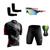 Kit Ciclismo Camisa Proteção UV e Bermuda em Gel + Óculos Esportivo + Manguitos Xbike preto