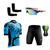 Kit Ciclismo Camisa Proteção UV e Bermuda em Gel + Óculos Esportivo + Manguitos Ciclista preto, Azul