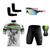 Kit Ciclismo Camisa Proteção UV e Bermuda em Gel + Óculos Esportivo + Manguitos Branco, Colorido