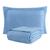 Kit cobre leito cama king 3pc porta travesseiro colcha bouti  Azul Claro