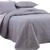 Kit Cobre Leito Cama Queen Liso Colcha Dupla Face Luxo Provence Rozac 3 Pçs Cinza