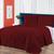 Kit Cobre Leito Casal Padrão Matelado 3 Peças Premium Decoração Para Quarto Com 2 Porta Travesseiros 200 Fios Conforto Dupla Face Vermelho