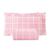 Kit Cobre Leito Casal Queen Size 3 Pçs Estampado Percal 150 Fios grid rosa