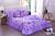 Kit Cobre Leito Casal Queen Size 6 pçs Colcha Estampado com Babado  Belize Lilas