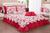 Kit Cobre Leito Casal Queen Size 6 pçs Colcha Estampado com Babado  Belize Vermelho