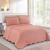 Kit Cobre Leito Colcha Cama Queen Cobreleito Dupla Face 200 Fios Tressê Matelassê Conjunto 3 Peças 240x260 Coral