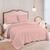 Kit Cobre Leito Colcha Cama Queen Cobreleito Dupla Face 200 Fios Tressê Matelassê Conjunto 3 Peças 240x260 Rose