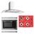 Kit Coifa Gourmet 80cm + Forno Embutir 45L e Cooktop 4B Safanelli Vermelho