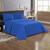 Kit Colcha Cobre leito Super King Size 3 Pçs Tecido Liso Roupa de Cama com Portas Travesseiros Matelado Ultrassónico Azul
