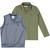 Kit Colete Camisa Polo Malwee Carinhos Cinza e Branco Marinho Verde Musgo Menino Tam 8 ao 16 Juvenil Verde escuro