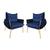 Kit com 02 Cadeiras Dakota Sala e Cozinha Corano - Estopar Corano Azul Marinho