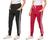 Kit com 02 calças de moletom feminina saruel skinny sport luxo Preto, Vermelho