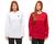 Kit com 02 camisetas longline feminina wooks oversized manga comprida wc2 Branco, Vermelho