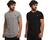 Kit com 02 camisetas longline wooks manga curta masculina Cinzagrafite, Preto