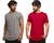 Kit com 02 camisetas longline wooks manga curta masculina Grafite, Vermelho