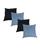 Kit com 04 Capas para Almofadas Decorativas - Escolha a cor Preto e Azul