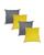 Kit com 04 Capas para Almofadas Decorativas - Escolha a cor Cinza e Amarelo