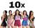 Kit Com 10 Baby Doll Pijama Feminino Com Renda E Alça Regulável MadameX Variadas