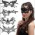 Kit Com 10 Máscara de Renda Preta com Design Intricado para Festas Mascaradas Um olho