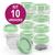 Kit Com 10 Potes Organizadores Empilha Fácil Gira e Trava 155ml OU 380ml Plasútil Verde