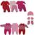 Kit Com 12 Peças Bebê Recém-nascido Menina Macacão, Body, Calça e Touca Vermelho, Rosa, Pink