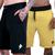 Kit Com 2 Bermudas Básicas Confortável Masculinas Moletom Casual Preto, Amarelo liso