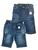 kit com 2 bermudas jeans masculina infantil juvenil meninos de 4 a 16 anos pronta entrega Azul escuro