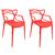 Kit com 2 Cadeiras Aviv Estrutura em Polipropileno Fratini Vermelho