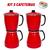 Kit Com 2 Cafeteiras Vermelha ou Preta Craqueada Em Alumínio Econômica Italiana 1,4L Vermelho