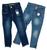 kit com 2 calça jeans infantil meninas infantil com elastano 4 6 e 8 anos pronta entrega Azul