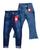 kit com 2 calça jeans infantil meninas infantil com elastano 4 6 e 8 anos pronta entrega Azul claro