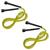 Kit com 2 Corda de Pular Muvin Basics em PVC Tamanho Ajustável - Saltos Velocidade Exercícios Treino Funcional Academia Amarelo
