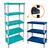 Kit Com 2 Estantes Modular Organizador Colorida 5 + 3 Andares Multiuso Quarto Sapateira Livro Ferramenta Estoque Toalhas Ciano & Azul