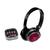 Kit com 2 fones de ouvido: headphone dobrável e earphone com encaixe de silicone Pink