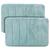 Kit com 2 Tapetes de Banheiro Antiderrapante Super Soft 60x40cm Camesa Azul-celeste