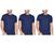 Kit com 3 Camisas Camisetas Blusas Baby Looks T-shirts Masculina Feminina Slim Básica 100% Algodão Camiseta azul marinho