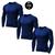 Kit Com 3 Camisas Manga Longa Segunda Pele Proteção Solar UV Fator 50+  Unissex Masculina e Feminina Azul marinho